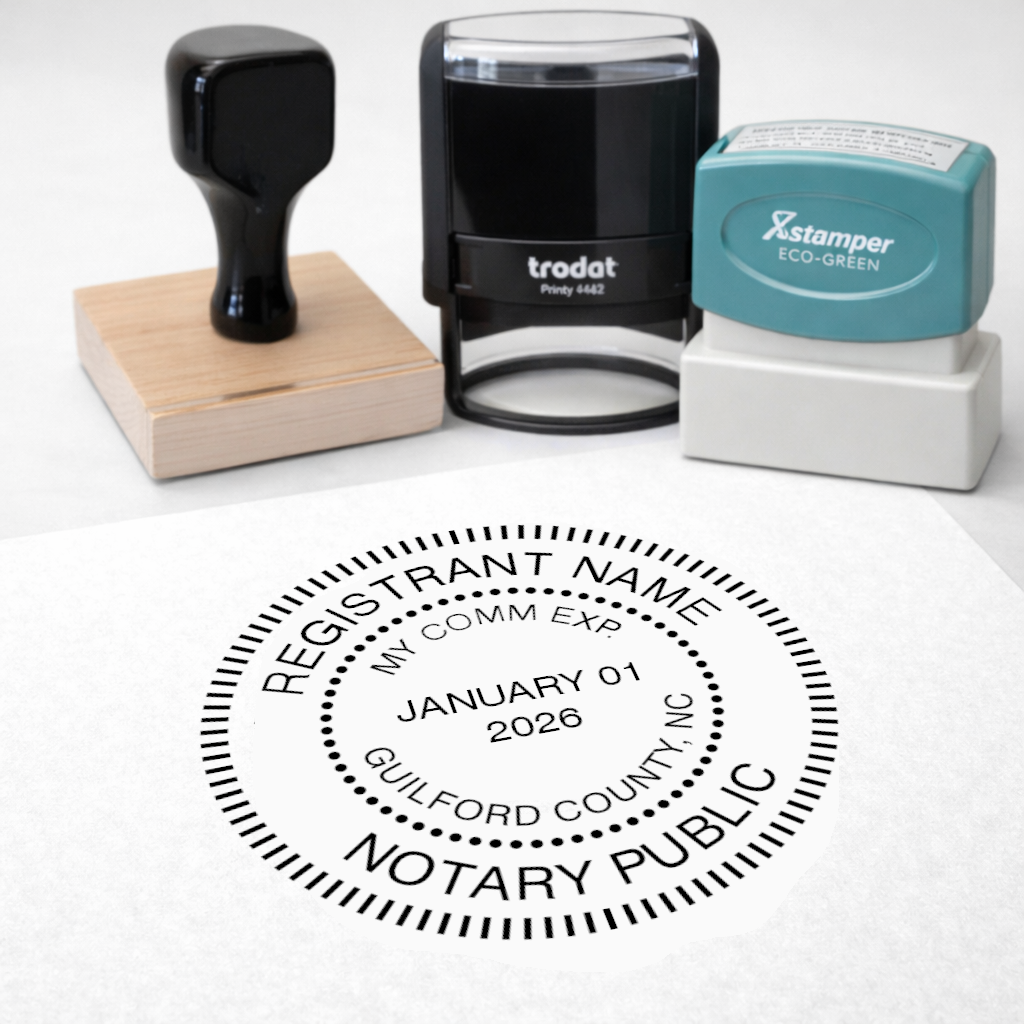 North Carolina Round Notary Stamps-