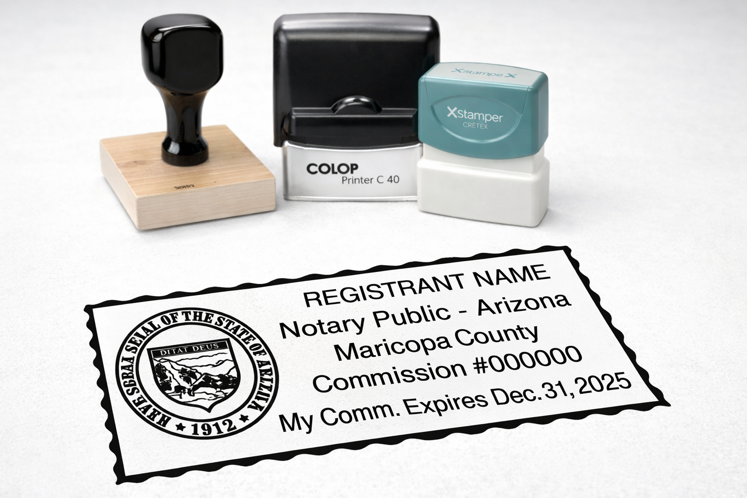 Rectangle Arizona Notary Stamp | State Compliant Custom Stamp | Notary Barn
