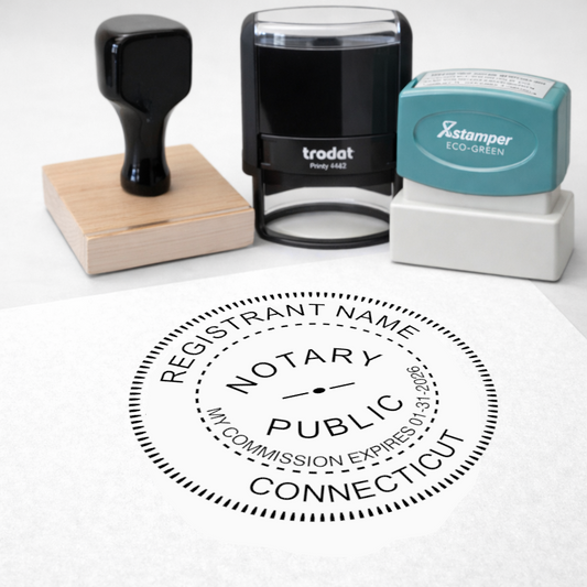 Connecticut Round Notary Stamps