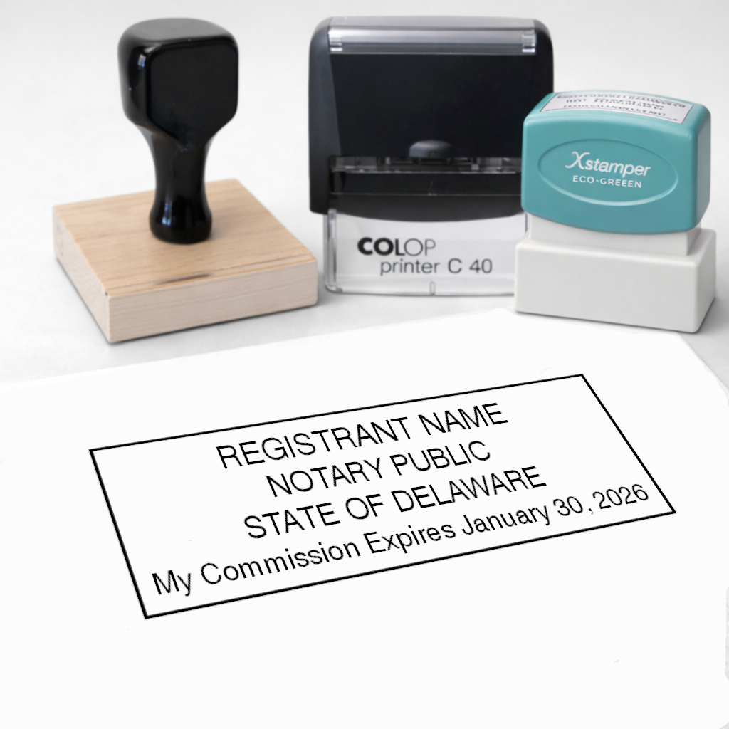 Filing Stamp Delaware Delaware Rectangle Notary Stamp | State Compliant Custom Stamp | Notary ...