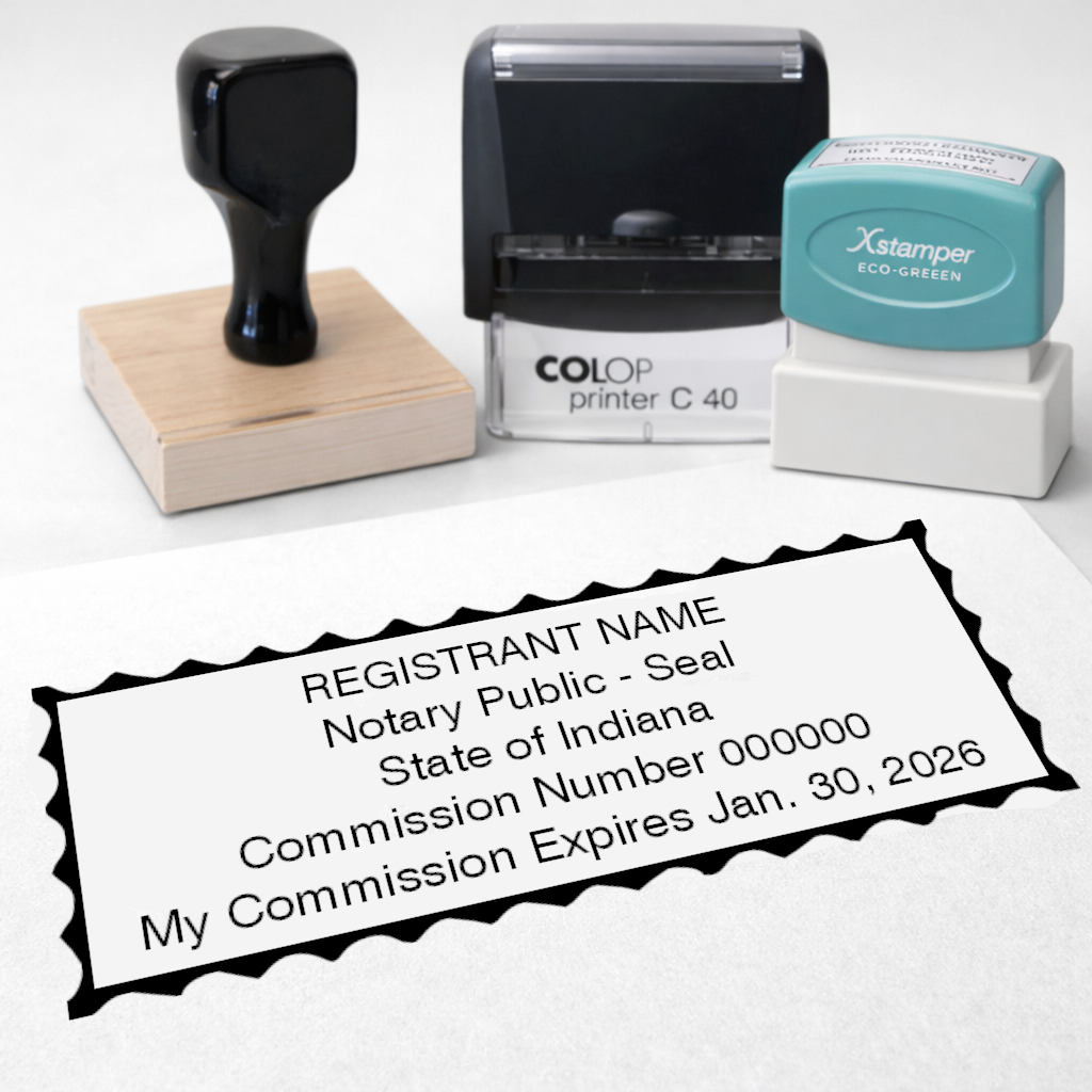 Indiana Rectangle Notary Stamp | State Compliant Custom Stamp | Notary Barn