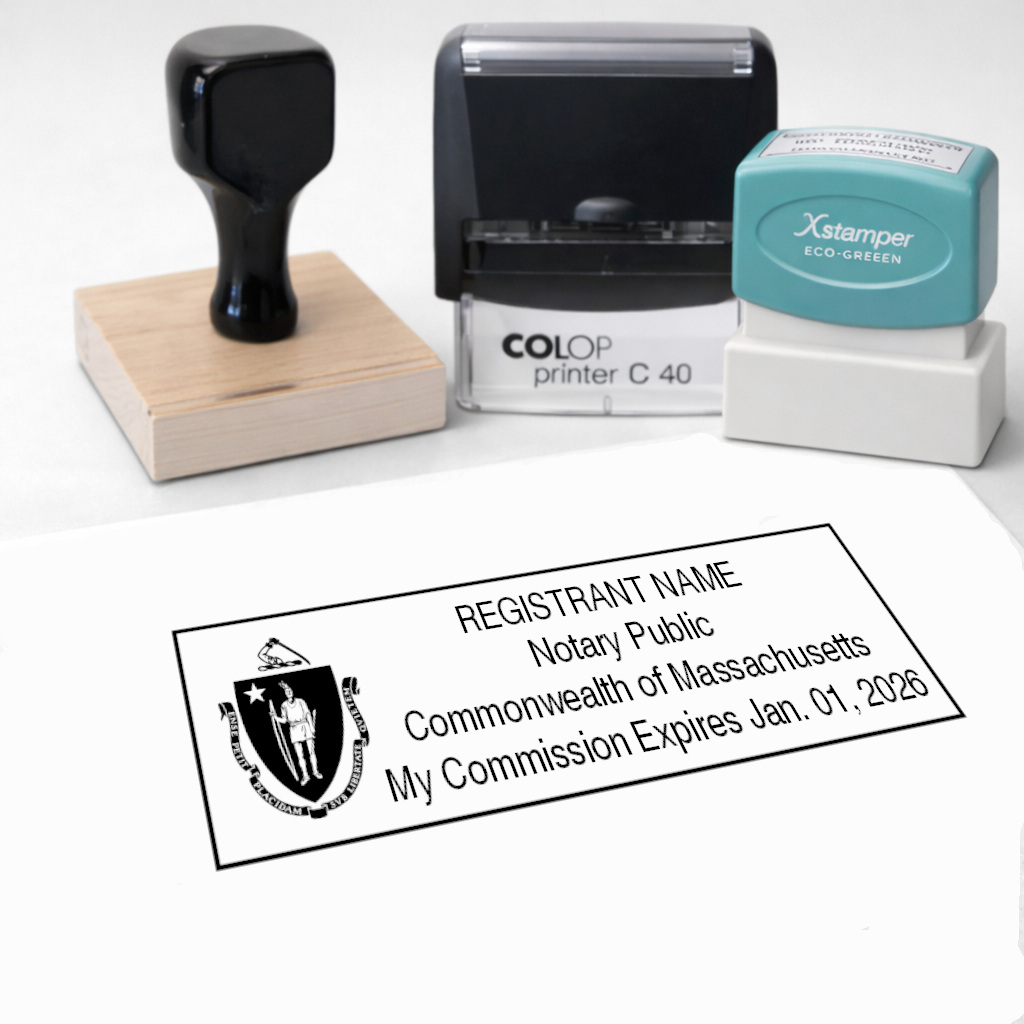Massachusetts Rectangle Notary Stamps