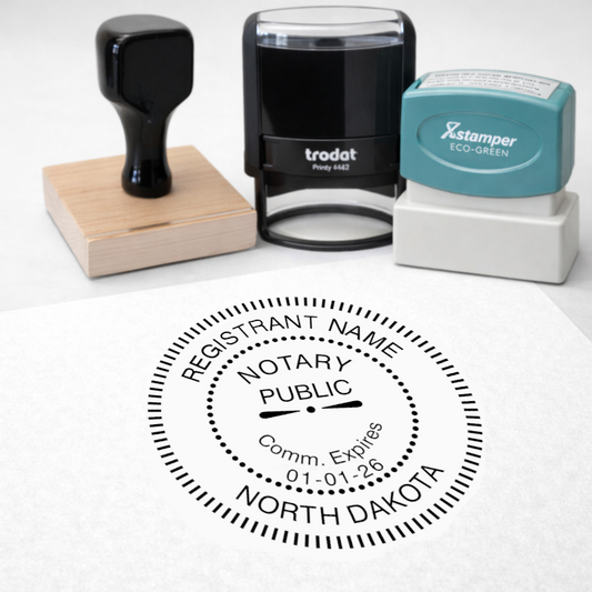 North Dakota Round Notary Stamps