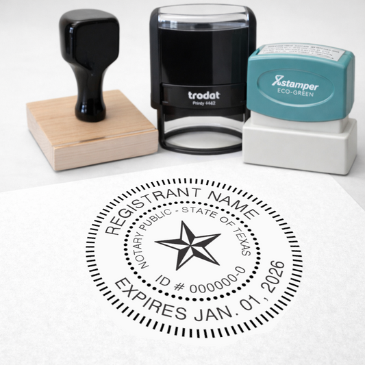 Texas Round Notary Stamps