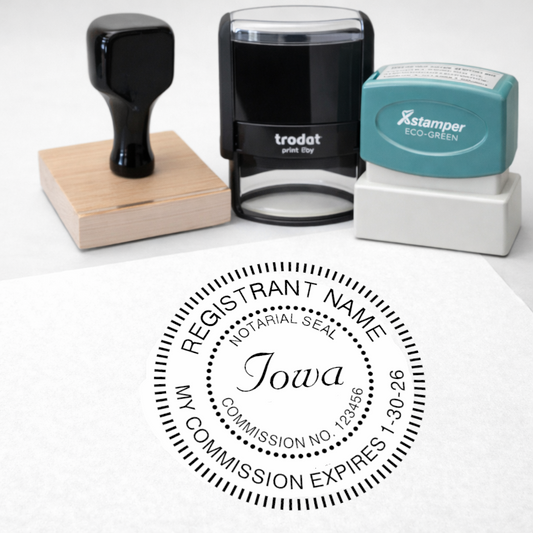 Round Iowa Notary Stamps