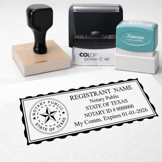 Texas Rectangle Notary Stamps